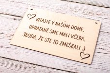 tabuľka upratane sme mali tabuľka upratane sme mali