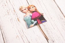 Frozen - Anna a Elza - drevená dekorácia na tortu
