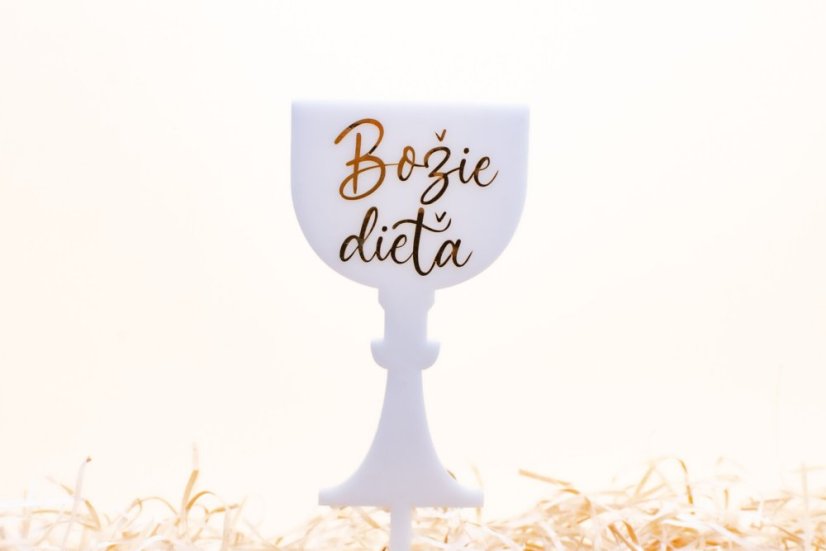 akrylový kalich na tortu na prijímanie - božie dieťa
