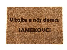 rohožka vitajte u nás doma s menom