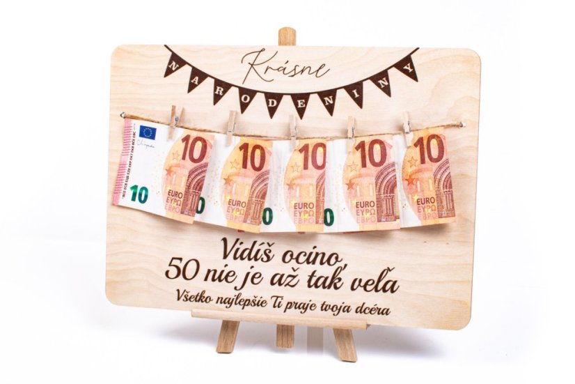 krásne narodeniny tabuľka na peniaze
