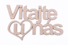 drevený text Vitajte u nás