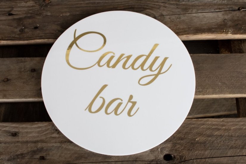 candy bar - akrylový kruh na stôl