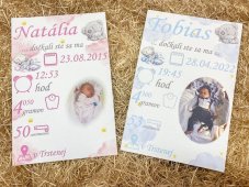 tabuľky s údajmi o narodení dieťatka tabuľky s údajmi o narodení dieťatka