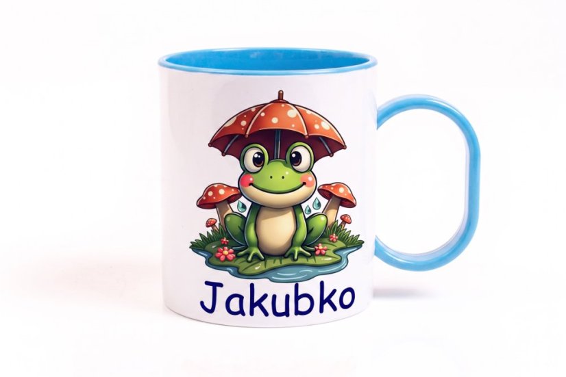Plastový  nerozbitný hrnček s menom - žabka