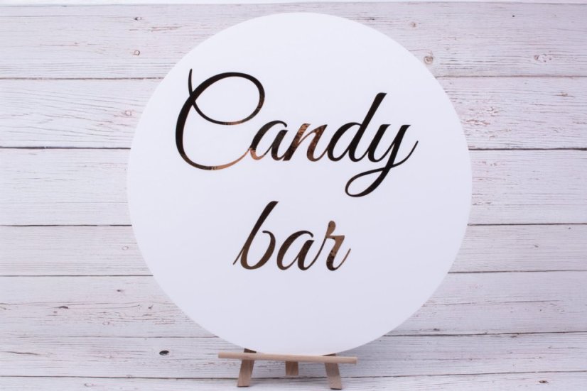 akrylová dekorácia Candy bar na stôl