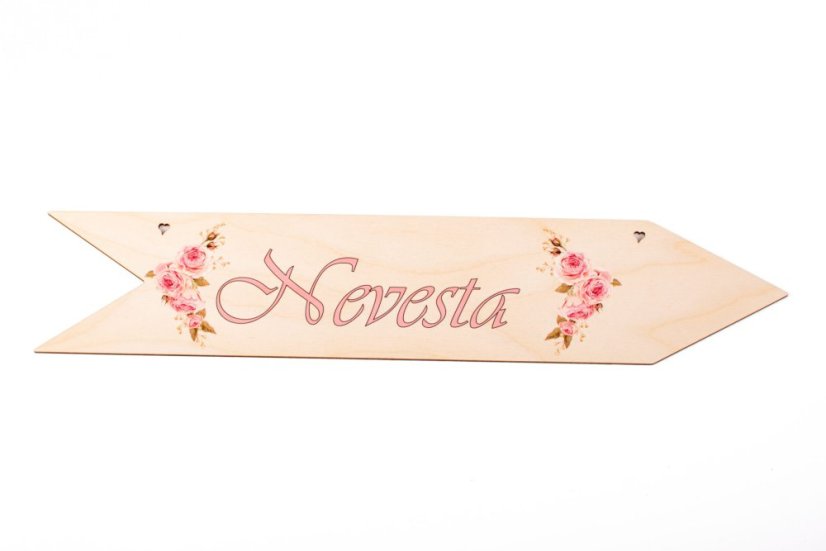 drevená šipka nevesta