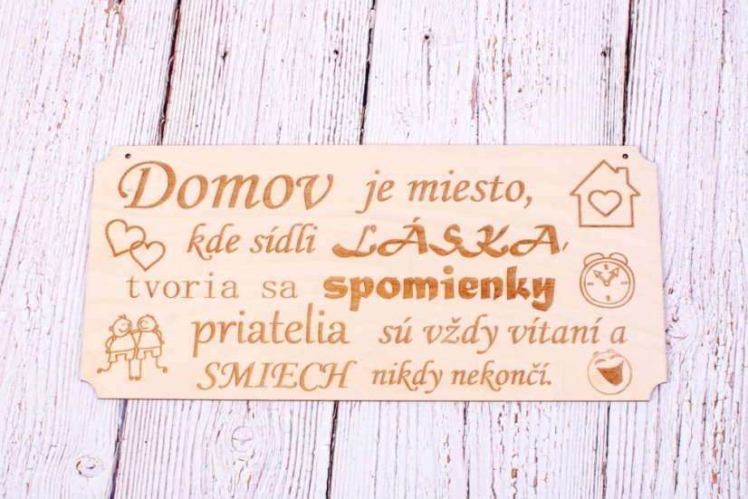 drevená gravírovaná tabuľka DOMOV