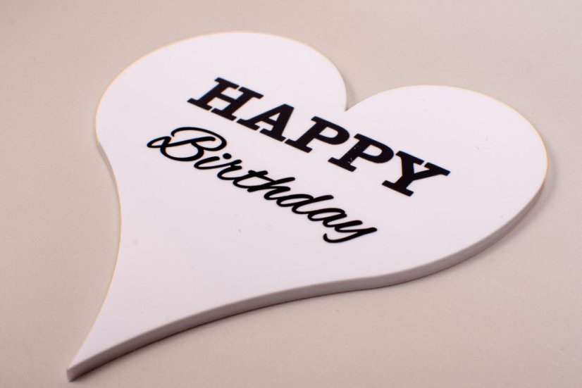 srdiečko s textom happy birthday