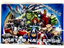 Narodeninový banner s menom - Avengers